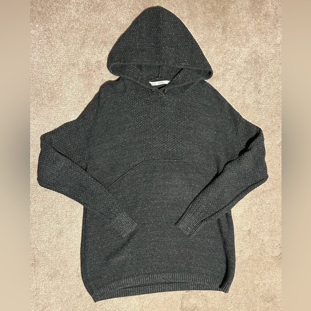 Woolrich Women’s Cotton Knit Hooded Pullover Sweater in Grey - L